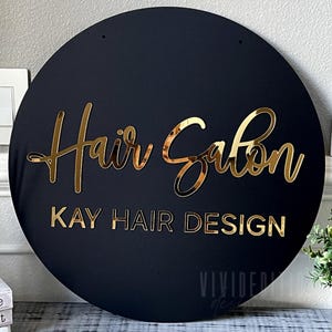 Custom Round Acrylic Business Sign, 3D Logo Sign for Office or Boutique, Modern Outdoor Sign, Beauty Salon Decor, Personalized Logo Display