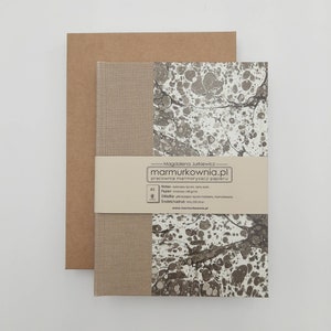 Marbled NOTEBOOK A5 handmade, 200 pages line, journal, diary, sketchbook, bullet jorunal, classic binding, marbled paper, handpainted paper