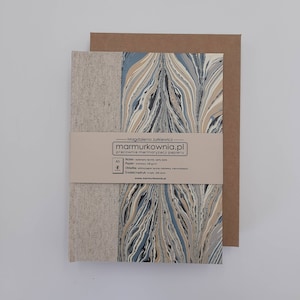 Marbled NOTEBOOK A5 handmade, 200 pages dot, journal, diary, sketchbook, bullet jorunal, classic binding, marbled paper, handpainted paper