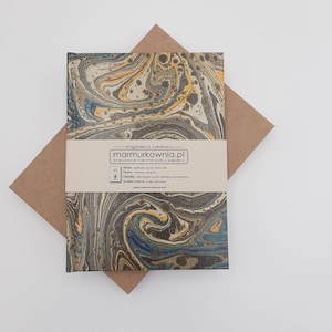 Marbled NOTEBOOK A5 handmade, 200 pages dot, journal, diary, sketchbook, bullet jorunal, classic binding, marbled paper, handpainted paper
