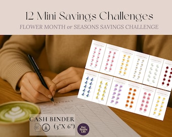 Savings Challenge Bundle | Binder A6 mini Trackers (Printable PDF)