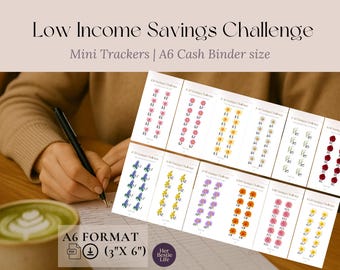 Savings challenge binder - Low Income Challenge (Filling, Printable PDF)