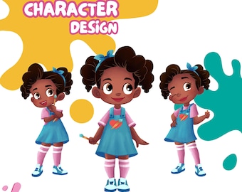 Ilustración de libros infantiles: Hoja de diseño de personajes extravagantes