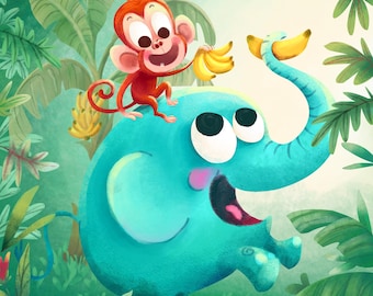 Ilustración de libros infantiles: Arte caprichoso personalizado, ilustrador de alquiler