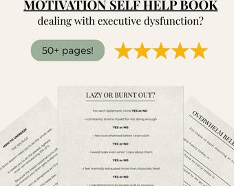 Motivation Workbook • Burnout Recovery Guide • Executive Dysfunction Help • Mental Health Printable Journal • Overwhelm & Freeze Support PDF