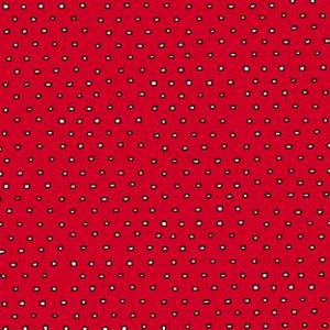 May include: A vibrant red background with a repeating pattern of small, irregularly shaped white squares. The squares are evenly spaced, creating a textured, dotted appearance across the surface.