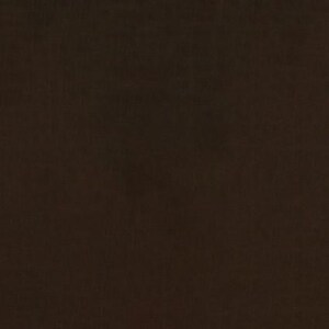 May include: A solid, dark brown fabric with a subtle texture. The material appears to be tightly woven, creating a uniform appearance. The color is a deep, rich shade, suitable for various applications.
