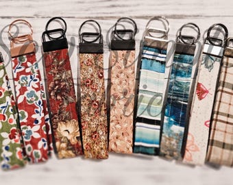 Fabric Wristlet Keychains/Key Fobs