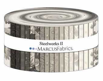 Steelworks 2 Fabric Strips: Floral Tonal Patterns, 2.5in (40pc)