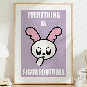 Everything Is Figureoutable Print Uplifting quote Inspirational Wall Art Office Print Motivational Wall Art Affirmation Poster UNFRAMED