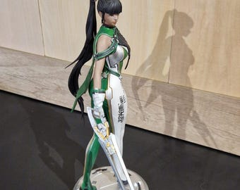 35 cm kvinnlig soldatfigur, handmålad staty, 3D-tryckt figurin, fransk hantverksproduktion
