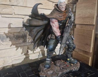 31,5 cm soldatfigur, hartsstaty, handmålad, samlarfigur, galaktisk krigarstaty, fankonstsamling