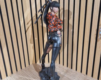 Sexig kvinnlig figurin, 35 cm, handmålad staty, 3D-tryckt Eva-figurin, fransk hantverksproduktion