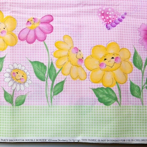 Daisy Kingdom Flower Party by Donna Dewberry Double Border Cotton Fabric