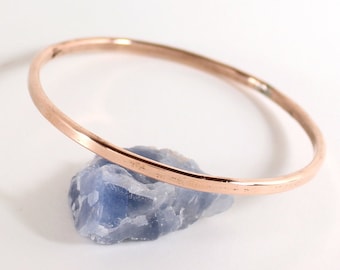 Smooth Plain Minimalist Handmade Copper Bangle Bracelet for women | Custom Size | XS, extra large, XL perfect fit