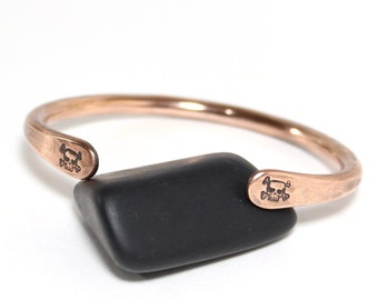 Skull and Crossbones Pirate Cuff Bracelet | Handmade Copper Cuff Bracelet | Heavy Bracelet for men