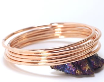 Thin Copper Bangle Bracelet For Women - Choose Size & Quantity - plus size - extra large - extra small size bangle bracelet