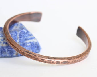 The Parisian | Artisan Handmade Copper Cuff Bracelet, heavy gauge cuff, Flat end cuff, gift for him, 7th anniversary gift,