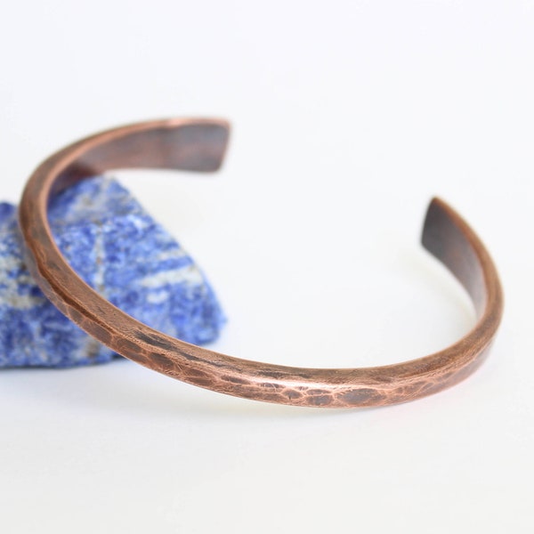 The Parisian | Artisan Handmade Copper Cuff Bracelet, heavy gauge cuff, Flat end cuff, gift for him, 7th anniversary gift,