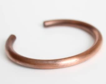 Men's Copper Cuff Bracelet, handmade heavy gauge cuff for men, for dad, Smooth copper cuff, The Conductor