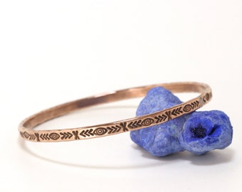 Evil Eye Protection Handmade Copper Bangle Bracelet for Women | Custom Size | large wrist, extra small wrist, plus size bracelet