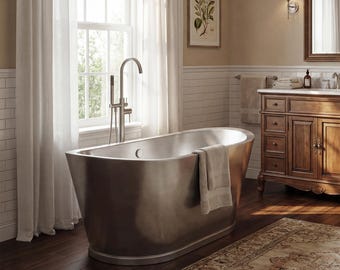 Custom Handmade Stainless Steel Freestanding Bathtub