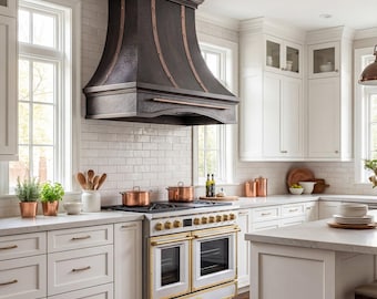 Custom Copper Range Hood: Handcrafted Kitchen Furniture