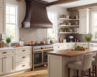 Custom Copper Range Hood: Handcrafted Kitchen Furniture