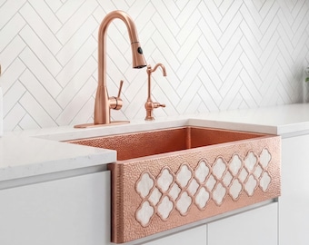 Handmade Copper Farmhouse Kitchen Sink: Customizable Single Bowl