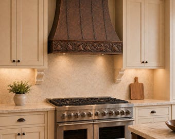 Custom Copper Range Hood: Handcrafted Kitchen Furniture