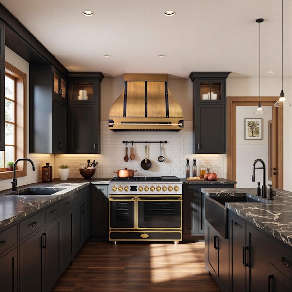 Custom Artisan Gas Range: 48" Freestanding, 8 Sealed Burners, Convection Oven, Copper Tones