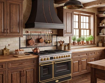 Custom Copper Range Hood: Handcrafted Kitchen Furniture