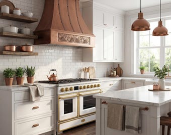 Custom Copper Range Hood: Handcrafted Kitchen Furniture