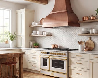 Custom Copper Range Hood: Handcrafted Kitchen Furniture