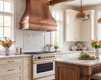 Custom Copper Range Hood: Handcrafted Kitchen Furniture