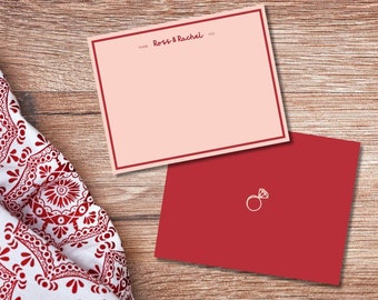Customizable Hand-Illustrated Engagement Thank You Card Template | Personalized Printable Design | Instant Download