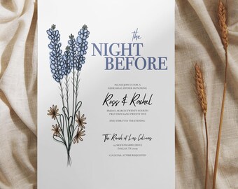 Texas Bluebonnet Wedding Invitation | Hand-Illustrated, Customizable, Digital download