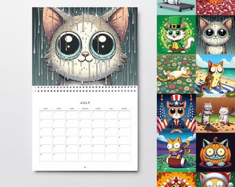 Cats of the month image collection | Seasonal Cat Designs for DIY Gifts