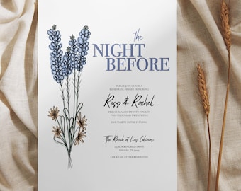 Texas Bluebonnet Wedding Invitation | Hand-Illustrated, Customizable, Digital download