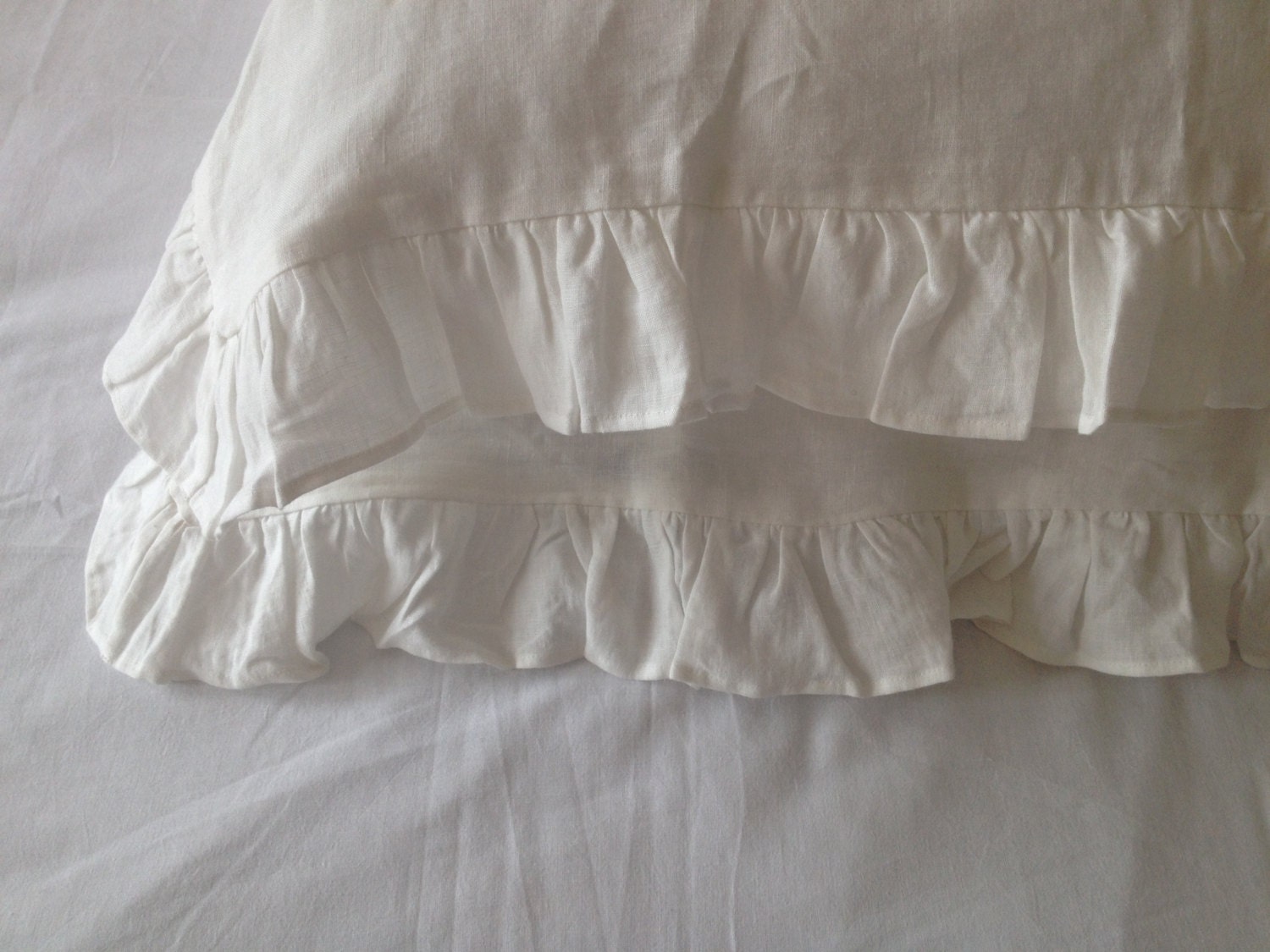 Custom made Pair Linen Pillowcase Shabby ruffled pillowcase | Etsy