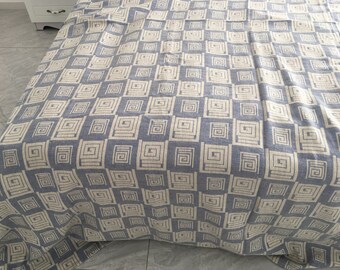 Shabby Chic Jacquard Leinen Baumwolle doppelseitige Decke, werfen Wickeln dicke Bettwäsche Reversible Damast geometrische Muster