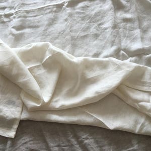 Extrabreites Leinen Gewebe 100% reines Flachs Tuch stone washed Soft-Leinen mittelschwere Leinen 280cm breit off white cream