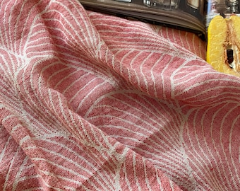 Shabby Chic Weicher Jacquard Leinen Mix Baumwolle Decke Wickel Hülle Muschel Motiv
