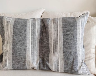 Set of 2 Pre-Washed French Chic Linen Pillowcases: Explore our Striped Range