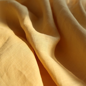 Extra wide pure hemp fabric medium weight 110 inch width in butter yellow