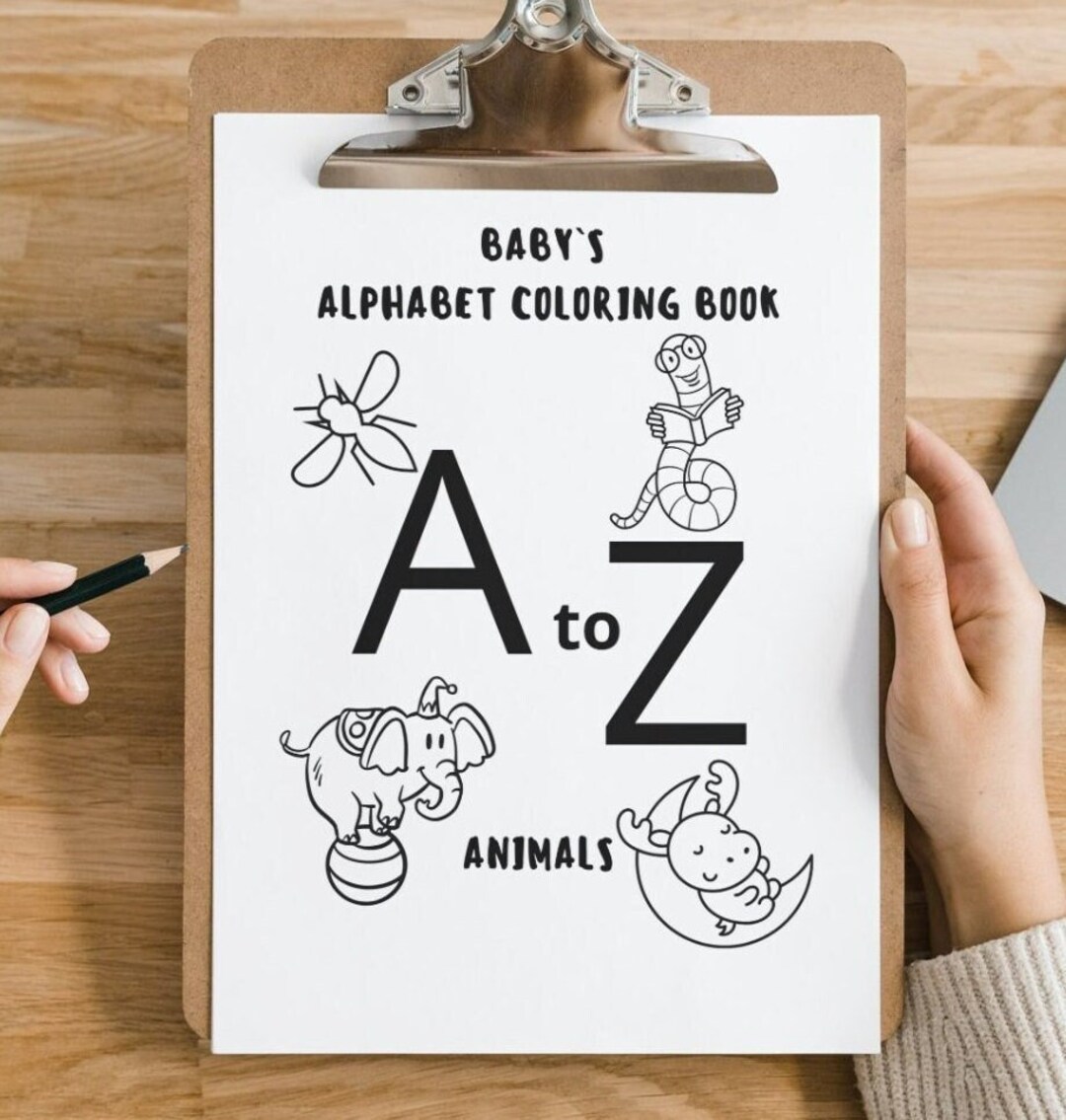 53 PAGES ABC Baby Coloring Book, Baby's First ABC Book, Sun Theme ...