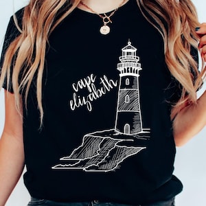 Cape Elizabeth Maine New England Tee Original Hand Drawn Tshort