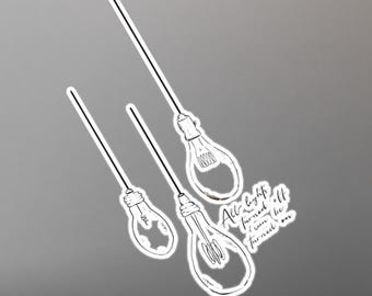Lightbulbs On/Off Sticker: Hand-Drawn Vinyl Decal