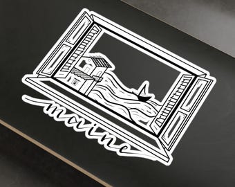Window of Maine New England Sticker Original Hand Drawn Decal
