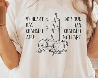 Orange Juice Heart and Soul Changing Unisex Tee Original Hand Drawn Tshirt
